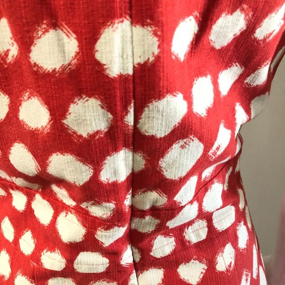 ELIZA J RED AND WHITE PATTERNED SUNDRESS WITH INSET WAISTBAND SIZE 12 - Picture 4 of 4